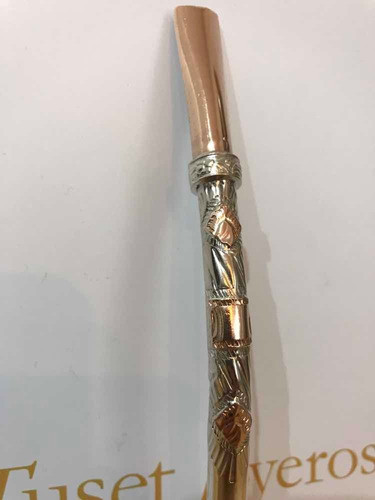 Bombilla Melo En Plata, Boquilla Y 3 Apliques En Oro. Tuset. 1