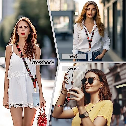 Correas Para Telefonos Celulares Larga Y Corta Floral Black 1