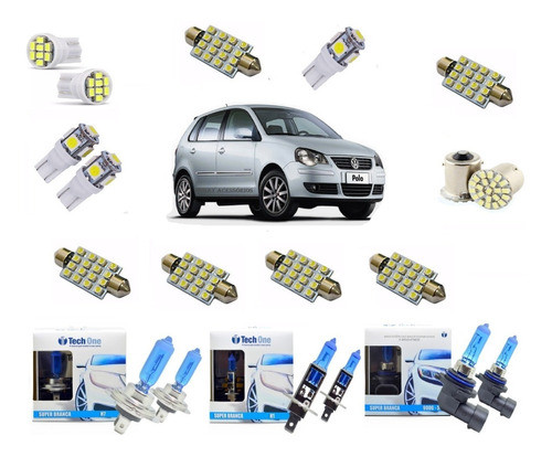 Kit Lampadas Super Branca 8500k Vw Polo/polo Sedan 2011/2014 0