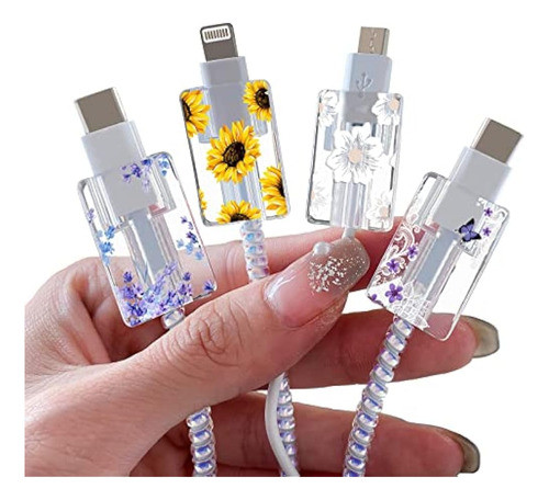 Florezca El Protector Floral Del Cable Para El Cargador Del 0