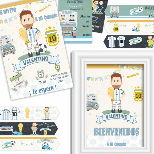 Kit Imprimible Messi Argentina Selección Scaloneta Dibu 0
