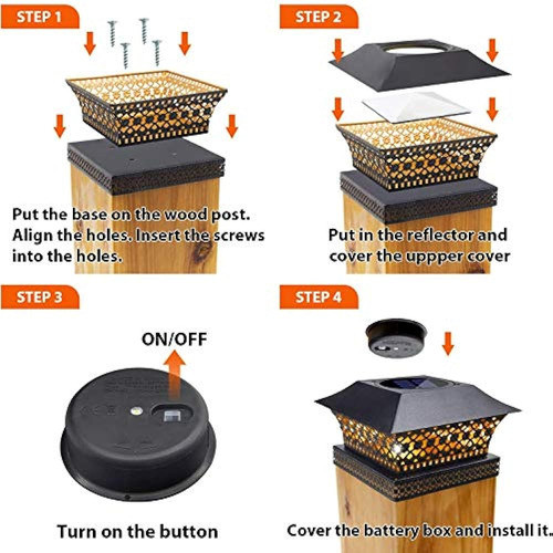 Siedinlar Postes De Luces Solares Valla Exterior Cubierta De 1