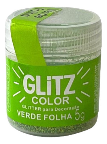 Glitter Comestível P/ Decoração De Bolos 5g Fab Verde Folha 0