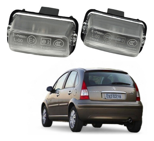 Par Luz De Placa Citroen C3 Exclusive Solaris 2010 2011 2012 0