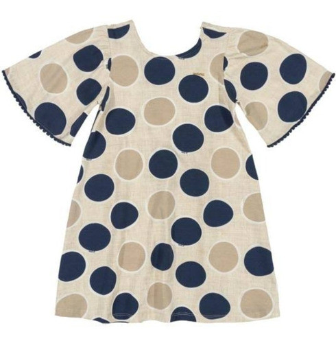 Vestido Infantil Estampa Poá Bege Up Baby 0