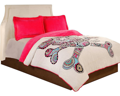 Fraiche Maison Punk Love Velvet Plush Print Comforter Set, T 0