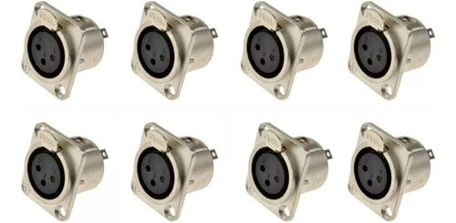 Kit 8 Plug Xlr Fêmea Painel Canon Ksr Pro Para Medusa 0