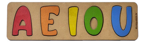 Quebra-cabeça Vogais Aeiou Brinquedo Pedagógico Educativo 0