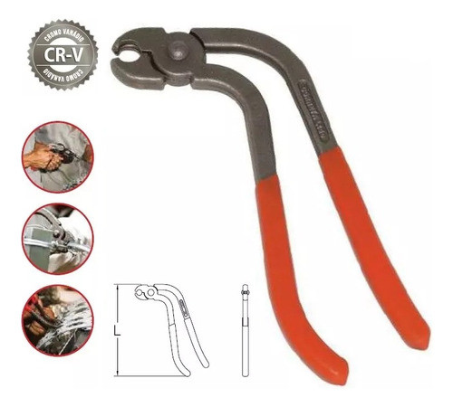 2 Alicates Grampo U Tapeceiro Estofador Concertina Corneta 1