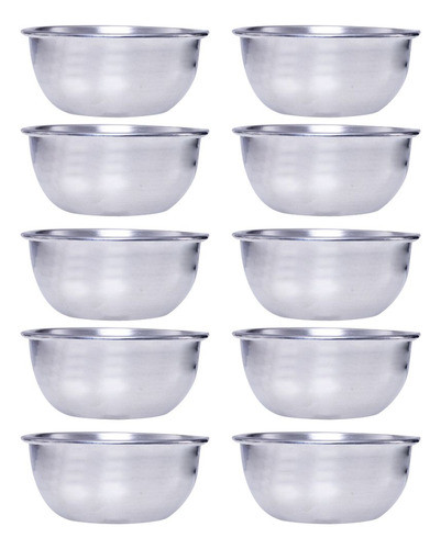 10 Mini Saladeira Bowl Alumínio Pra Saladas Pequenas Porções 0