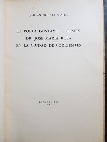 El Poeta S. Gomez.. Jose A. Gonzalez. 50n 803 1