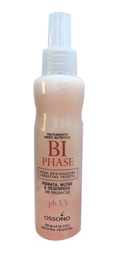 Bifase Keratina Vegetal Nutrición X135ml Ossono Sin Enjuague 0