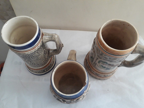 Lote Único Raro 3 Jarras Originales Con Defectos De Fabrica 1