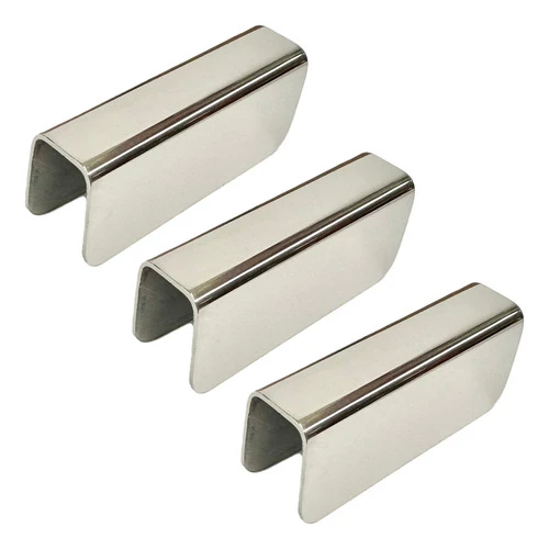 Kit 10 Perfil U Conectivo União Inox Para Vidro De 8 E 10mm 0