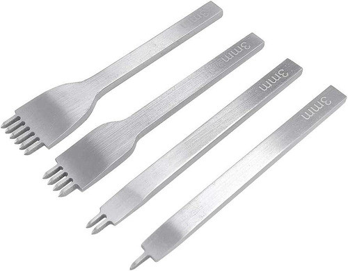 Punzones Para Cuero, Perforadora De 3mm - 4 Pcs. 0