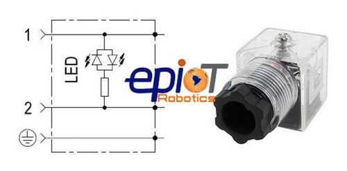 Conector Elétrico P/ Válvula Hidráulica C/led Din43650 Ac/dc 1