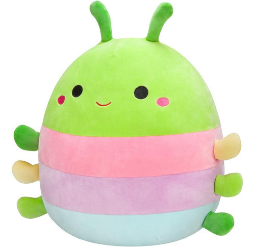 Squishmallows Oruga Verde De 14 Pulgadas Con Rayas Multicolo 1
