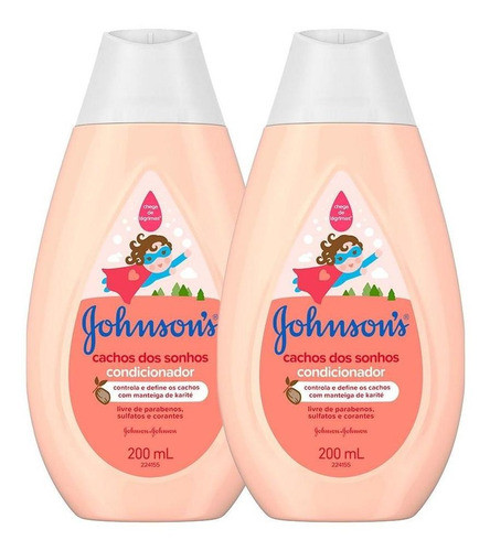 Kit Com 2 Condicionador Johnsons Cachos Dos Sonhos 200 Ml 0