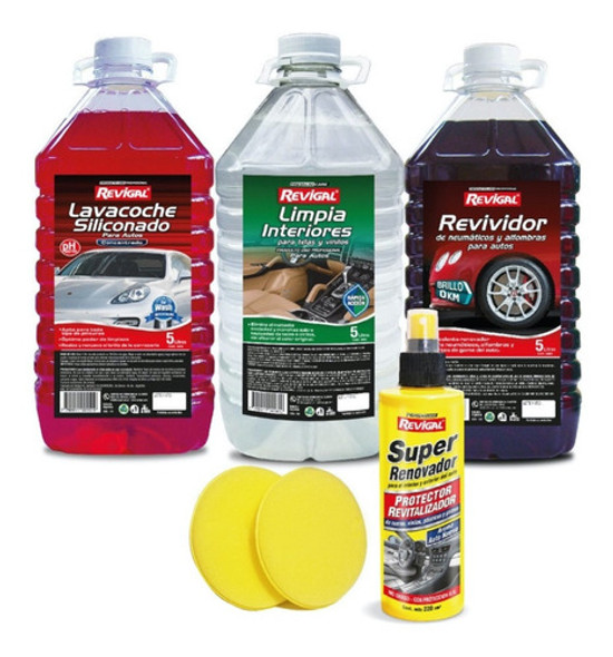Shampoo Revividor Limpia Interiores Renovador Y Pads Revigal 0