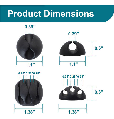 Sdzonges Organizador De Cables, 6 Clips Para Cables, Soporte 1
