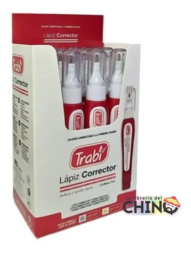 Corrector Tipo Boligrafo Trabi 7ml X 12 Unidades En Caja 1