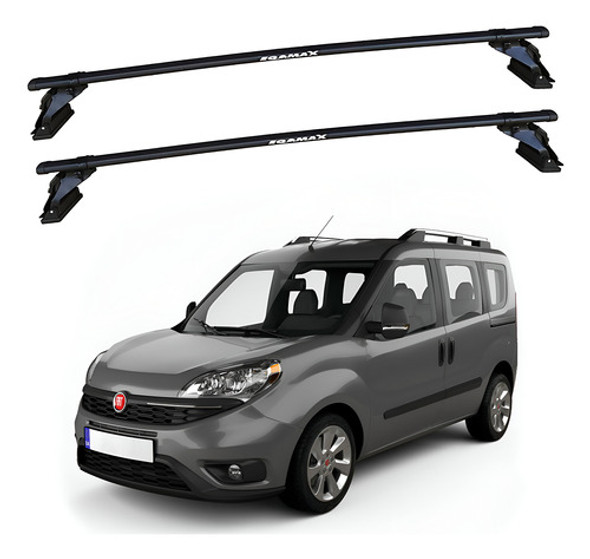 Barras De Techo Eqmax Acero Fiat Doblo 2002-2021 Negro 0