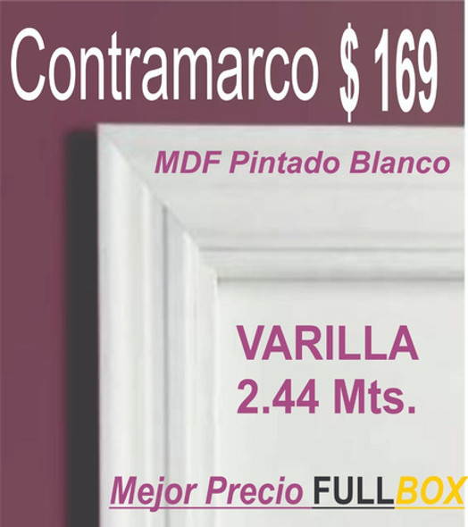 Contramarco Pintado Blanco 2.44 Metros Mejor Precio $ 189 1