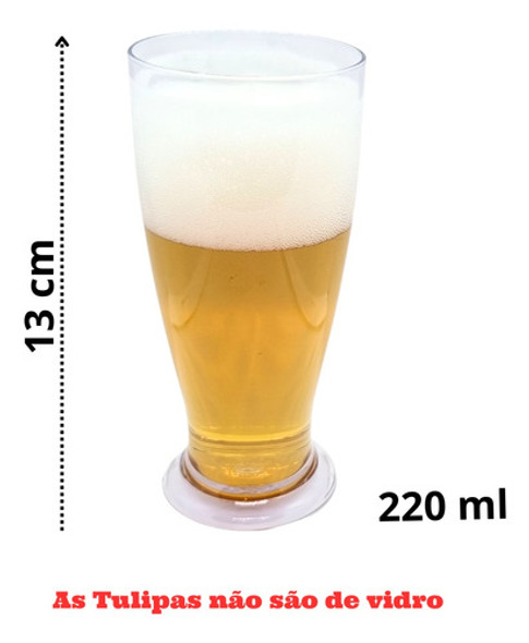 Kit 10 Copo Tulipa P/ Chopp Cerveja Acrílico 220 Ml Promoção 1