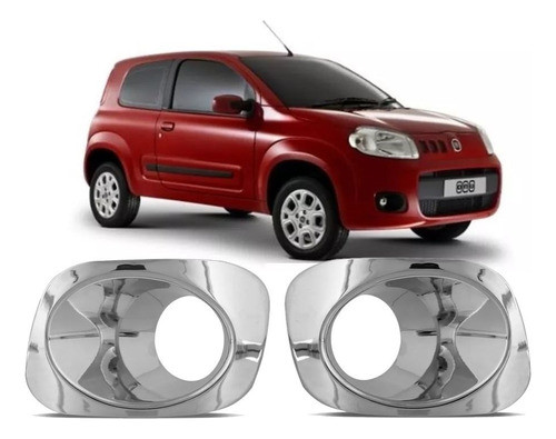 Marco Cubre Aro Faro Auxiliar Cromado Fiat Uno 2010 / 2016 0