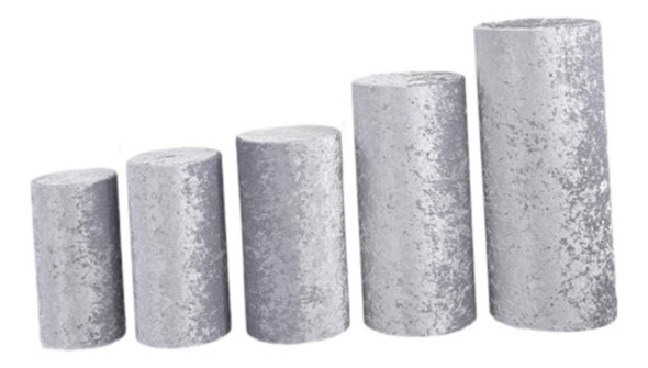 5x Tampas De Pedestal De Sobremesa De Cilindro, Tampas Prata 0