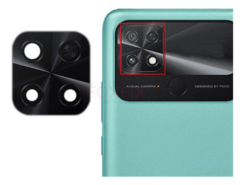 Repuesto Vidrio Lente De Cámara Para Xiaomi Poco C40 0