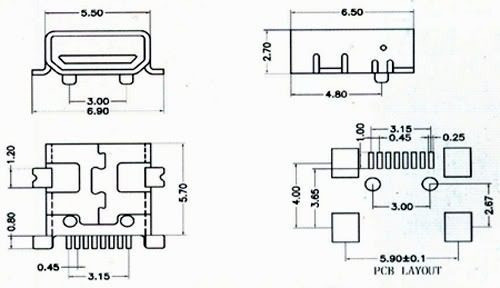 Ficha Mini Usb 8 Pines Hembra Smd Art,26849 1