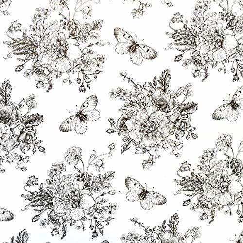 Taogift Autoadhesivo Peonía Floral Mariposa Revestimiento De 0
