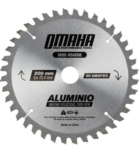 Hoja De Sierra Circular Para Madera Y Aluminio 210mm 60d Ingletadora Multifuncion 0