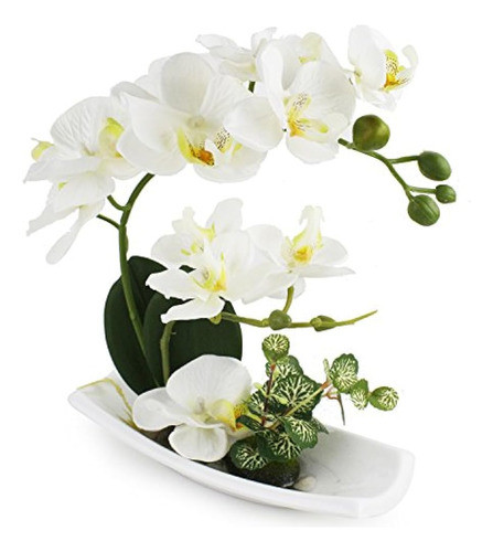 Dynabit Arreglos De Orquídeas Artificiales Con Jarrón De Por 0