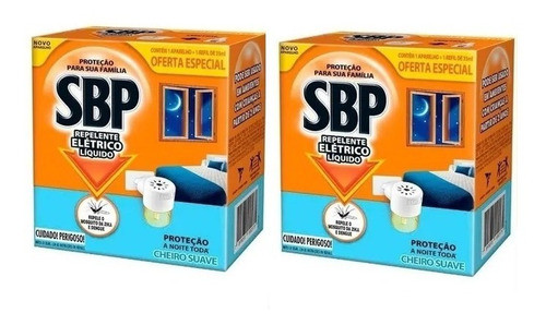 2 Repelente Elétrico Líquido Cheiro Suave C/ Refil Sbp 35 Ml 0