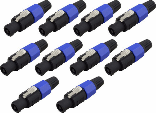 10 Plug Conector Macho Speakon 4 Vias Estilo Neutrik Nfe 0