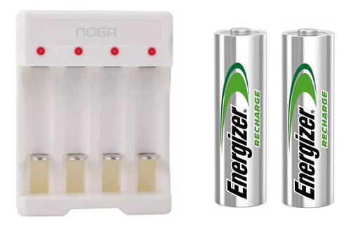 Cargador Noga Ng 5900 Usb + 2 Pilas Aa Recargables Energizer 0