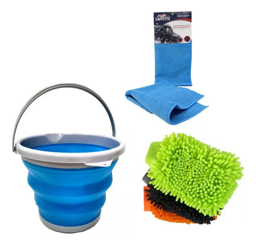 Balde Plegable + Guante Premium Xl + Paño De Regalo Laffitte 0