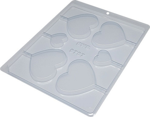 Kit Com 5 Formas Acetato Pirulito Coração Grande E Pequeno 0
