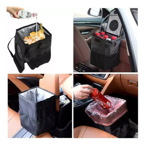 Tacho De Basura Con Tapa Para Auto Y Organizador 2 En 1 1