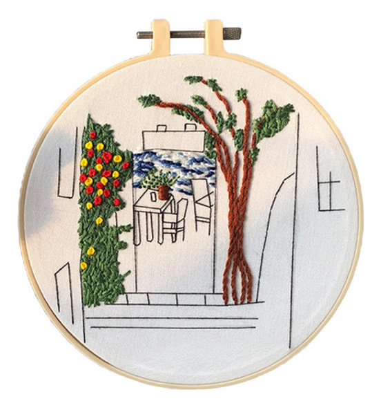 Kit De Bordado Com Ponto Cruzado Para Fazer Sea Town 0