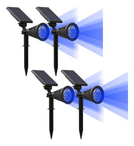 4pack Energía Solar Spotlight 4-led De Jardín Camino Paisaje 1
