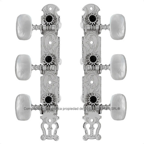 Clavijas Clavijero Guitarra Criolla Clasica Plateado Lira 0