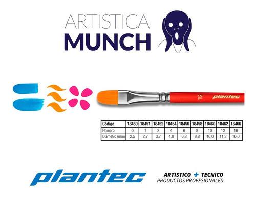 Pincel Plantec - Lengua De Gato Fibra Sintetica Dorada Nª 16 1