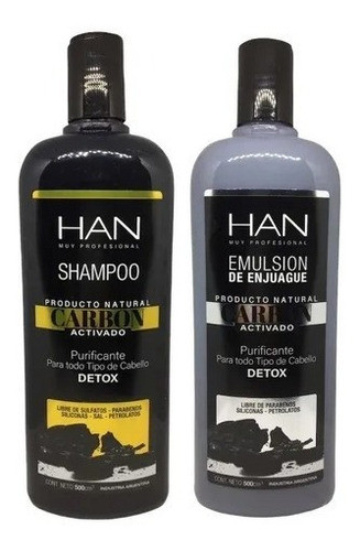 Kit Han Shampoo Acondicionador Carbon Purificante Detox 500 0
