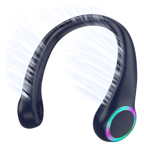 Ventilador De Cuello De 4000mah, 3 Vel. Ajustables Azul 0