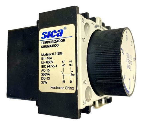 Temporizador Neumatico Sica P/contactor 0,1-30s 1