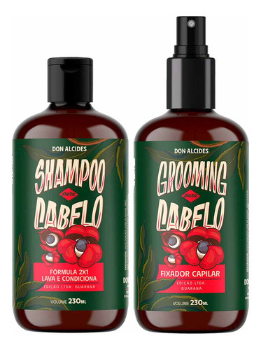 Kit Shampoo 2 Em 1 Grooming Para Cabelo Guaraná Don Alcides 0