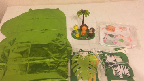 Lote Decoración Torta Selva / Safari Y Mas Cosas 1